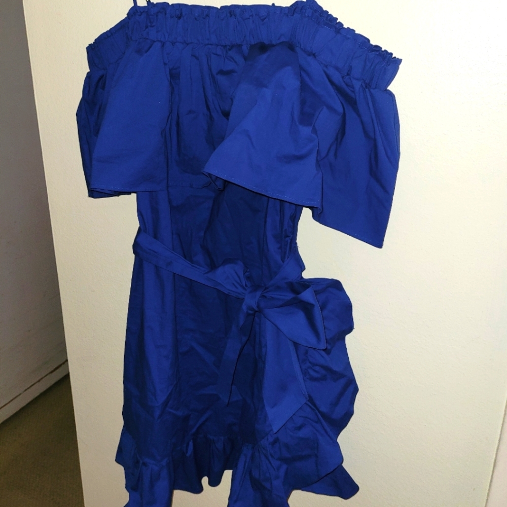 NWOT Royal Blue off-the-shoulder dress